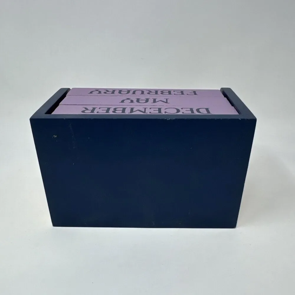 Renewing Minds Colorful Wooden Perpetual Desktop Calendar 7x4.25.